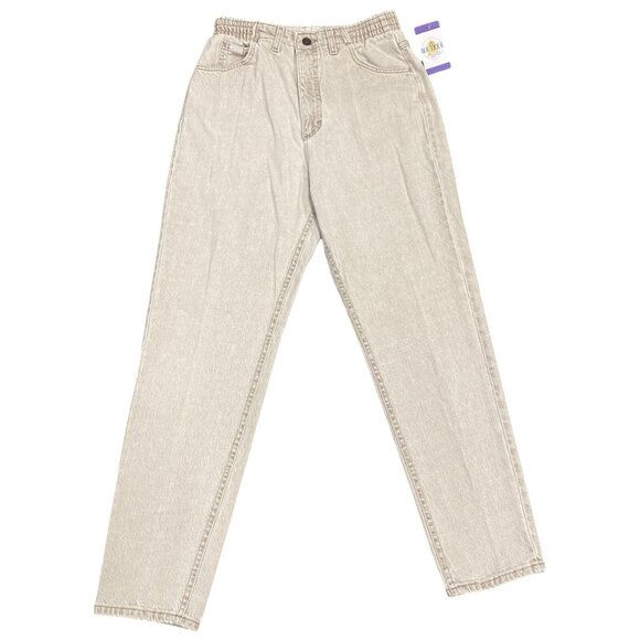 Vtg 90s Lee Jeans High Rise Tapered Elastic Waist USA Preppy Boho Soft Girl 10 - Picture 1 of 14